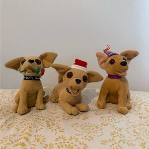 Vintage Yo Quiero Taco Bell Chihuahua Plush Toy 3 pack VOICE BOX NOT WORKING